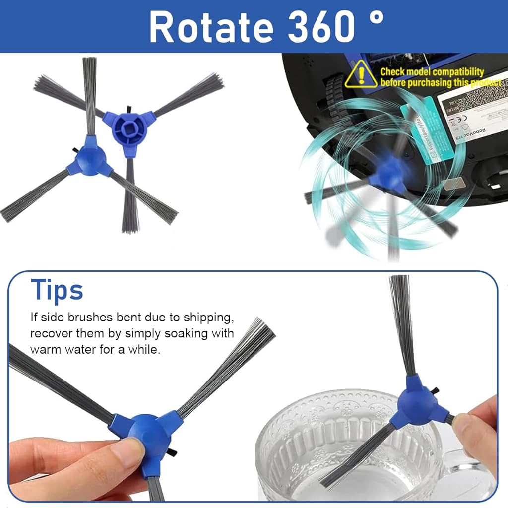 Verilux® 8PCS Replacement Side Brushes for Floor Sweeper EUFY 11S RoboVac 30 MAX 15C Universal Vacuum Cleaner Robot Accessories Verilux® 8PCS Replacement Side Brushes for Floor Sweeper EUFY 11S RoboVac 30 MAX 15C Universal Vacuum Cleaner Robot Accessories